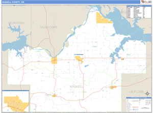 Haskell County, Oklahoma Zip Code Wall Map