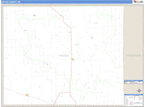 Hayes County, Nebraska Zip Code Wall Map