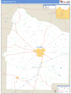 Haywood County, Tennessee Zip Code Wall Map