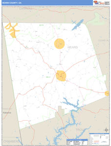 Heard County, Georgia Zip Code Wall Map