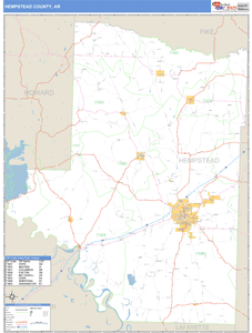 Hempstead County, Arkansas Zip Code Wall Map