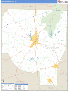 Henderson County, Tennessee Zip Code Wall Map