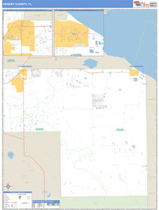 Hendry County, Florida Zip Code Wall Map