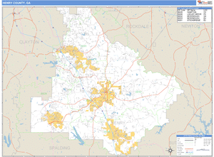 Henry County, Georgia Zip Code Wall Map