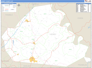 Henry County, Kentucky Zip Code Wall Map
