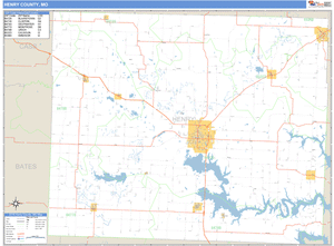 Henry County, Missouri Zip Code Wall Map