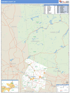 Herkimer County, New York Zip Code Wall Map