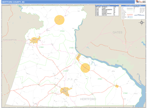 Hertford County, North Carolina Zip Code Wall Map