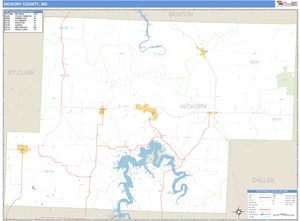 Hickory County, Missouri Zip Code Wall Map
