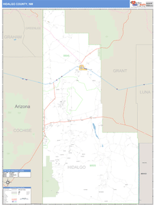 Hidalgo County, New Mexico Zip Code Wall Map
