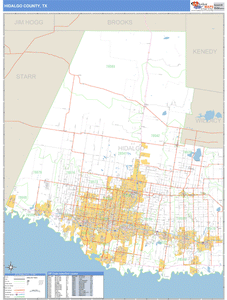 Hidalgo County, Texas Zip Code Wall Map
