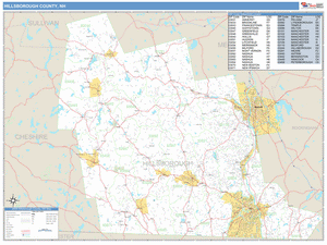 Hillsborough County, New Hampshire Zip Code Wall Map