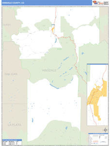 Hinsdale County, Colorado Zip Code Wall Map