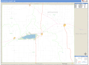 Hitchcock County, Nebraska Zip Code Wall Map