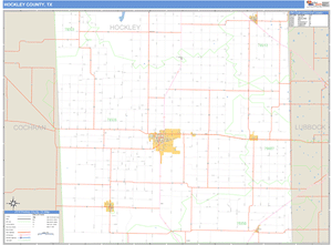 Hockley County, Texas Zip Code Wall Map