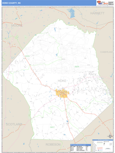Hoke County, North Carolina Zip Code Wall Map