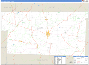 Holmes County, Ohio Zip Code Wall Map