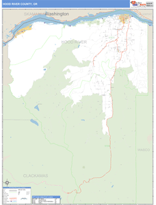 Hood River County, Oregon Zip Code Wall Map