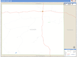 Hooker County, Nebraska Zip Code Wall Map