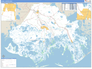 Houma, Louisiana Metro Area Wall Map