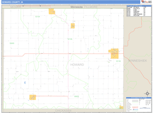 Howard County, Iowa Zip Code Wall Map