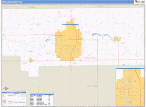 Howard County, Indiana Zip Code Wall Map