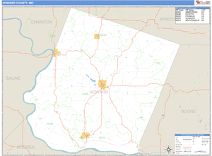 Howard County, Missouri Zip Code Wall Map