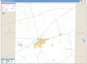 Howard County, Texas Zip Code Wall Map