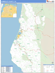Humboldt County, California Zip Code Wall Map