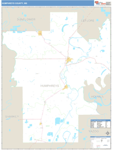 Humphreys County, Mississippi Zip Code Wall Map