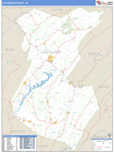 Huntingdon County, Pennsylvania Zip Code Wall Map