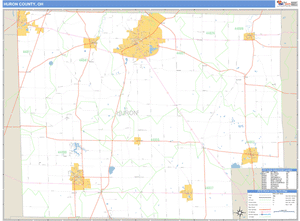 Huron County, Ohio Zip Code Wall Map