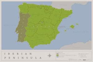 Iberian Peninsula Wall Map