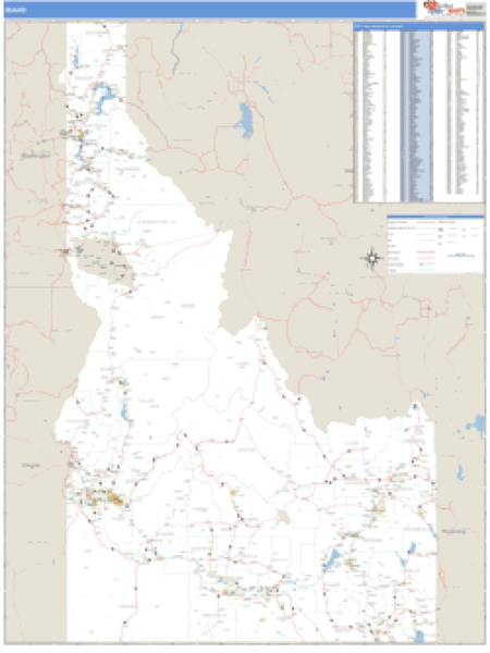 Idaho ZIP Code Wall Map Market Maps (IDI)