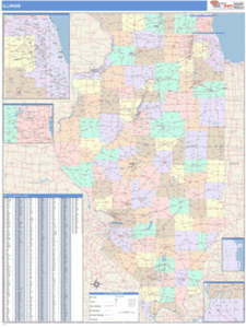 Illinois Business Wall Map