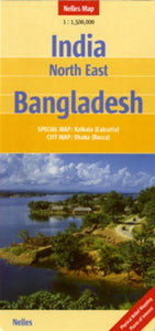 India, Northeastern and Bangladesh Travel Map