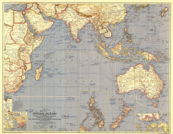 Indian Ocean Map 1941 Maps.com