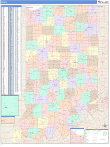 Indiana Business Wall Map