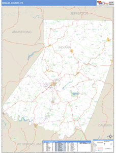 Indiana County, Pennsylvania Zip Code Wall Map