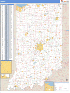 Indiana ZIP Code Wall Map