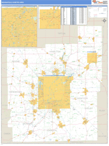 Indianapolis, Indiana Metro Area Wall Map
