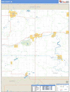 Ionia County, Michigan Zip Code Wall Map