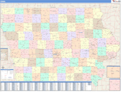 Iowa Business Wall Map Market Maps (IDI)