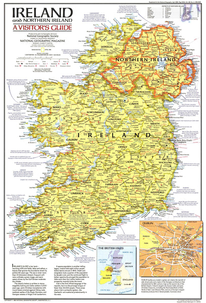 Ireland And Northern Ireland Visitors Guide Map 1981 Maps.com