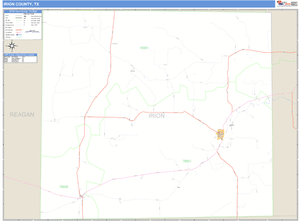 Irion County, Texas Zip Code Wall Map