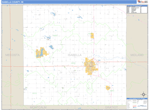 Isabella County, Michigan Zip Code Wall Map
