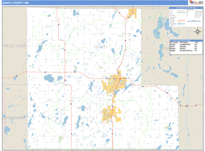 Isanti County, Minnesota Zip Code Wall Map