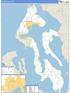 Island County, Washington Zip Code Wall Map