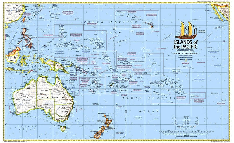 Islands Of The Pacific Map 1974 Maps.com