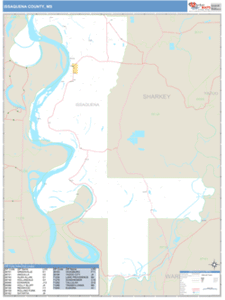 Issaquena County, Mississippi Zip Code Wall Map